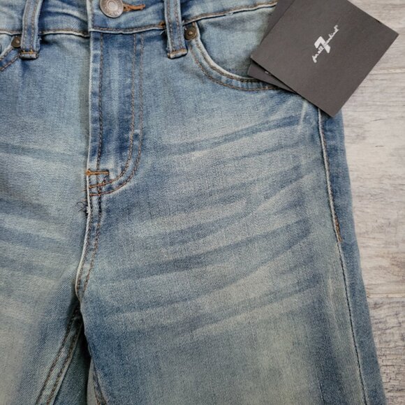 7 For All Mankind Denim Shorts Girl's 10  Youth Jean Bermuda Rolled Cuffs NWT - Picture 2 of 4